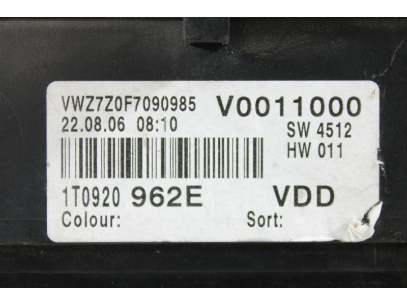 Recambio de cuadro instrumentos para volkswagen touran (1t1) 1.9 tdi referencia OEM IAM 1T0920962E  