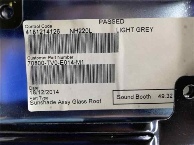 Recambio de techo electrico para honda civic (fk) 1.6 dtec cat referencia OEM IAM 70800TV0E010 , 