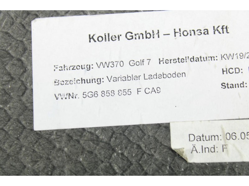 Recambio de suelo maletero para volkswagen golf vii (5g1, bq1, be1, be2) 1.6 tdi referencia OEM IAM   