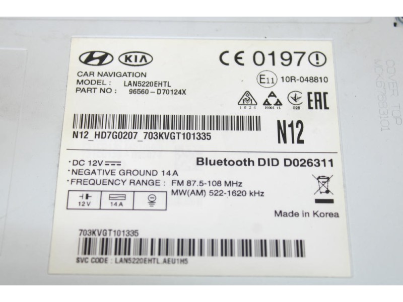 Recambio de sistema navegacion gps para hyundai tucson (tl, tle) 1.7 crdi referencia OEM IAM 96560D70124X  