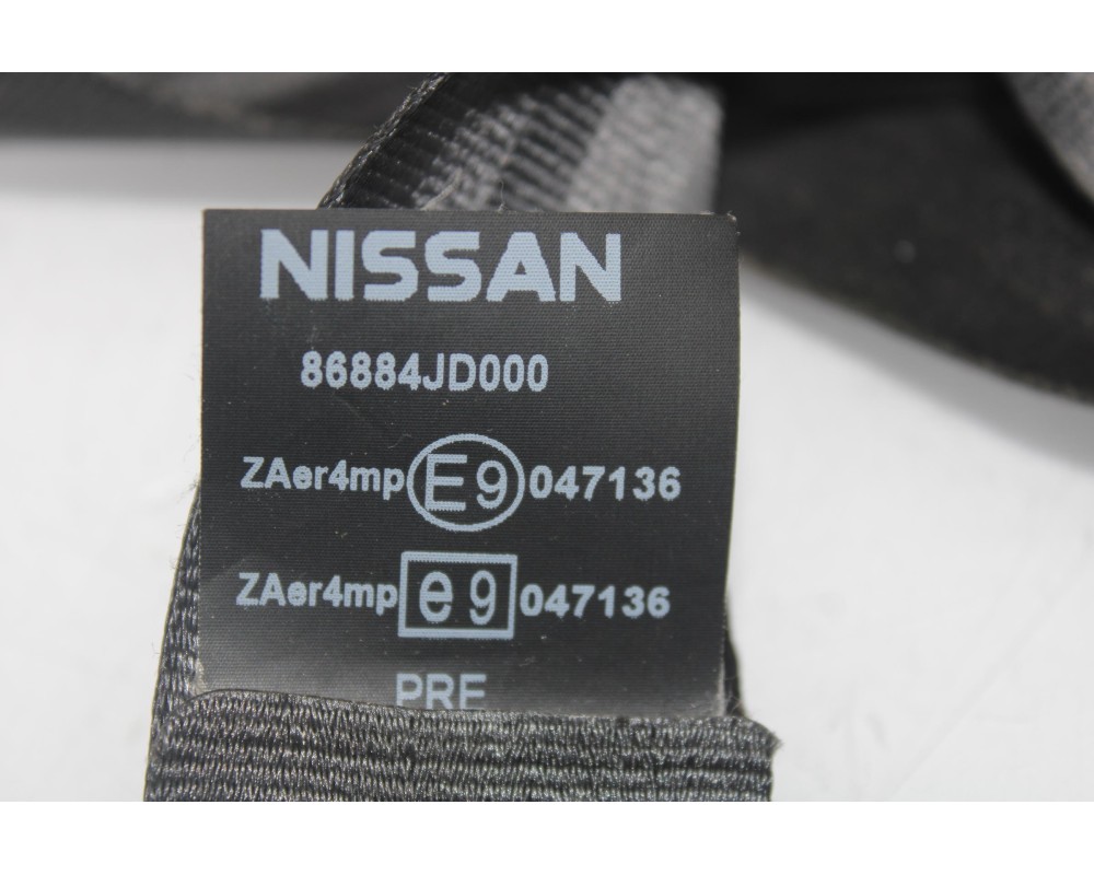 Recambio de cinturon seguridad delantero derecho para nissan qashqai (j10) 360 referencia OEM IAM 86884JD000  