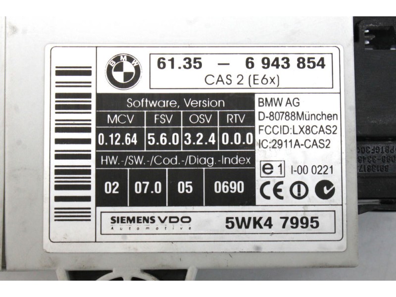 Recambio de modulo electronico para bmw 5 (e60) 530 d referencia OEM IAM 6943854  